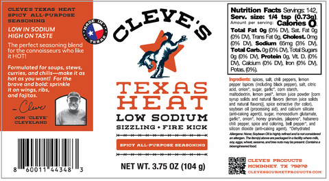 Cleve's Texas Heat - Sizzling Fire Kick 3.75 oz